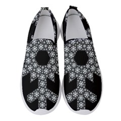 Snowflake Abstract Pattern Shape Women s Slip On Sneakers by Pakrebo