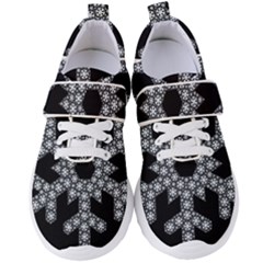 Snowflake Abstract Pattern Shape Women s Velcro Strap Shoes by Pakrebo