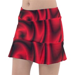 Background Red Color Swirl Tennis Skirt by Pakrebo