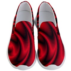 Background Red Color Swirl Men s Lightweight Slip Ons by Pakrebo