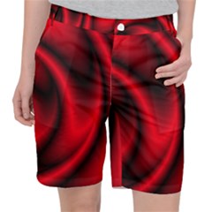 Background Red Color Swirl Pocket Shorts