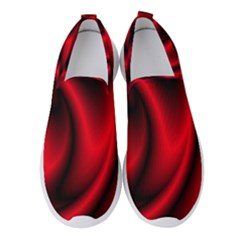 Background Red Color Swirl Women s Slip On Sneakers