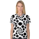 Dot Dots Round Black And White V-Neck Sport Mesh Tee View1