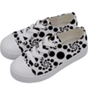 Dot Dots Round Black And White Kids  Low Top Canvas Sneakers View2