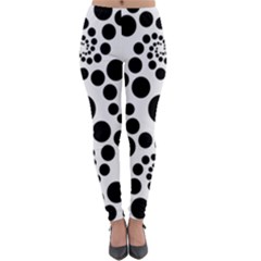 Dot Dots Round Black And White Lightweight Velour Leggings by Pakrebo