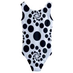 Dot Dots Round Black And White Kids  Cut-out Back One Piece Swimsuit by Pakrebo