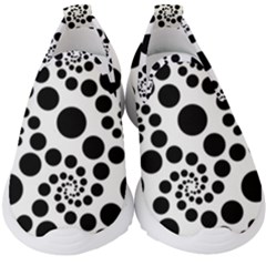 Dot Dots Round Black And White Kids  Slip On Sneakers