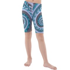 Spiral Fractal Swirl Whirlpool Kids  Mid Length Swim Shorts by Pakrebo