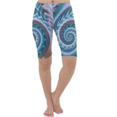 Spiral Fractal Swirl Whirlpool Cropped Leggings  by Pakrebo