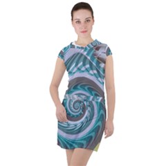 Spiral Fractal Swirl Whirlpool Drawstring Hooded Dress