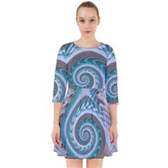 Spiral Fractal Swirl Whirlpool Smock Dress by Pakrebo