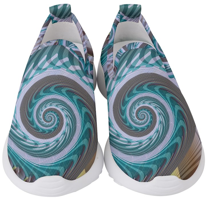 Spiral Fractal Swirl Whirlpool Kids  Slip On Sneakers