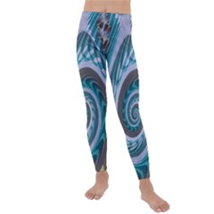 Spiral Fractal Swirl Whirlpool Kids  Lightweight Velour Leggings by Pakrebo