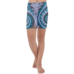 Spiral Fractal Swirl Whirlpool Kids  Lightweight Velour Capri Yoga Leggings by Pakrebo