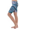 Spiral Fractal Swirl Whirlpool Kids  Lightweight Velour Cropped Yoga Leggings View2