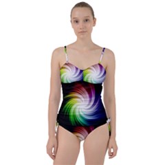 Rainbow Swirl Twirl Sweetheart Tankini Set by Pakrebo