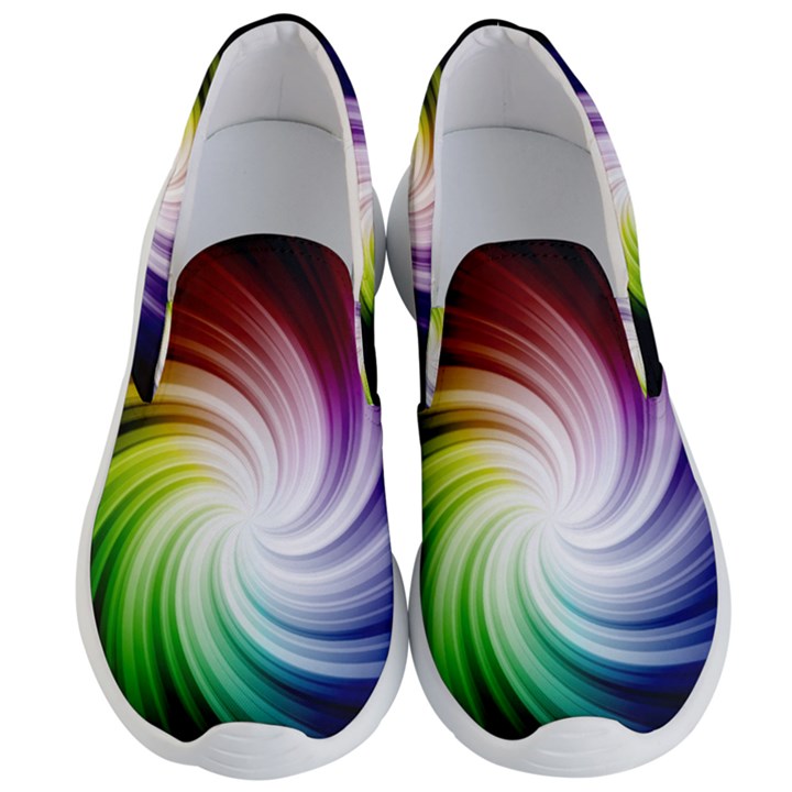 Rainbow Swirl Twirl Men s Lightweight Slip Ons