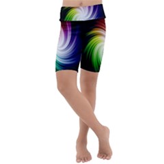 Rainbow Swirl Twirl Kids  Lightweight Velour Cropped Yoga Leggings