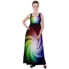 Rainbow Swirl Twirl Empire Waist Velour Maxi Dress