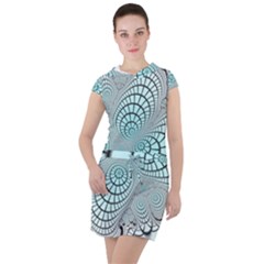 Digital Art Fractal Abstract Drawstring Hooded Dress