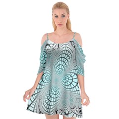 Digital Art Fractal Abstract Cutout Spaghetti Strap Chiffon Dress