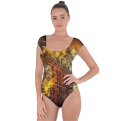 Flat Iron Building Architecture Short Sleeve Leotard 