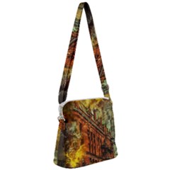 Flat Iron Building Architecture Zipper Messenger Bag by Pakrebo