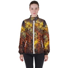 Flat Iron Building Architecture High Neck Windbreaker (women)