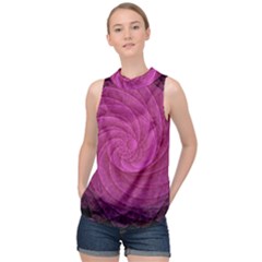 Background Scrapbooking Abstract High Neck Satin Top