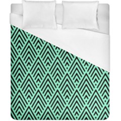 Chevron Pattern Black Mint Green Duvet Cover (california King Size) by Pakrebo