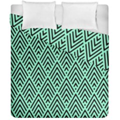 Chevron Pattern Black Mint Green Duvet Cover Double Side (california King Size) by Pakrebo