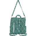 Chevron Pattern Black Mint Green Crossbody Backpack View3