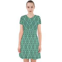 Chevron Pattern Black Mint Green Adorable In Chiffon Dress by Pakrebo