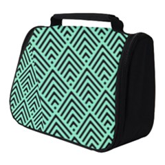 Chevron Pattern Black Mint Green Full Print Travel Pouch (small)