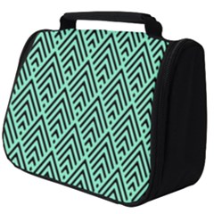 Chevron Pattern Black Mint Green Full Print Travel Pouch (big)