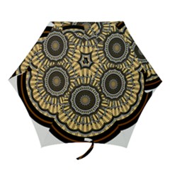 Mandala Pattern Round Ethnic Mini Folding Umbrellas by Pakrebo