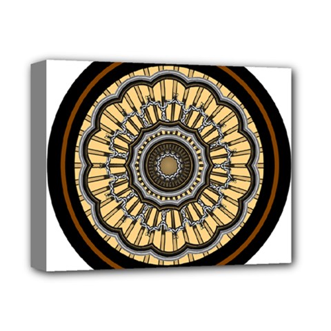 Mandala Pattern Round Ethnic Deluxe Canvas 14  X 11  (stretched) by Pakrebo