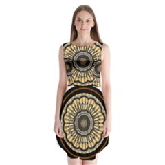 Mandala Pattern Round Ethnic Sleeveless Chiffon Dress   by Pakrebo