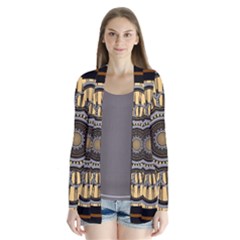 Mandala Pattern Round Ethnic Drape Collar Cardigan by Pakrebo