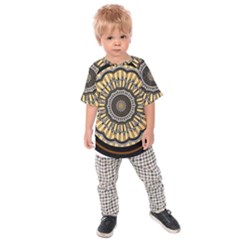 Mandala Pattern Round Ethnic Kids  Raglan Tee