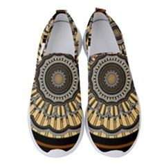 Mandala Pattern Round Ethnic Women s Slip On Sneakers