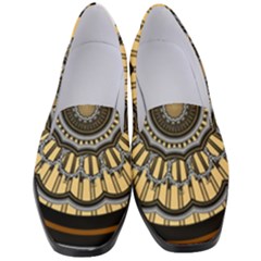 Mandala Pattern Round Ethnic Women s Classic Loafer Heels by Pakrebo