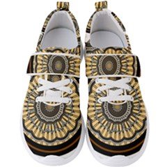 Mandala Pattern Round Ethnic Men s Velcro Strap Shoes