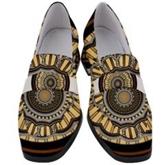 Mandala Pattern Round Ethnic Women s Chunky Heel Loafers