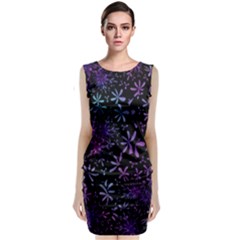 Retro Flower Pattern Design Batik Sleeveless Velvet Midi Dress by Pakrebo