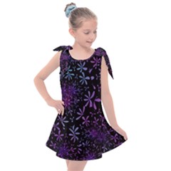 Retro Flower Pattern Design Batik Kids  Tie Up Tunic Dress by Pakrebo