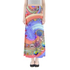 Swirl Vortex Emoji Cyclone Motion Full Length Maxi Skirt by Pakrebo