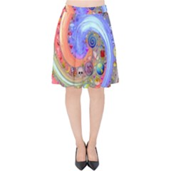 Swirl Vortex Emoji Cyclone Motion Velvet High Waist Skirt by Pakrebo