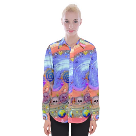 Swirl Vortex Emoji Cyclone Motion Womens Long Sleeve Shirt by Pakrebo