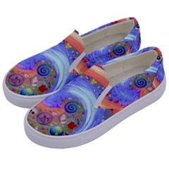 Swirl Vortex Emoji Cyclone Motion Kids  Canvas Slip Ons by Pakrebo